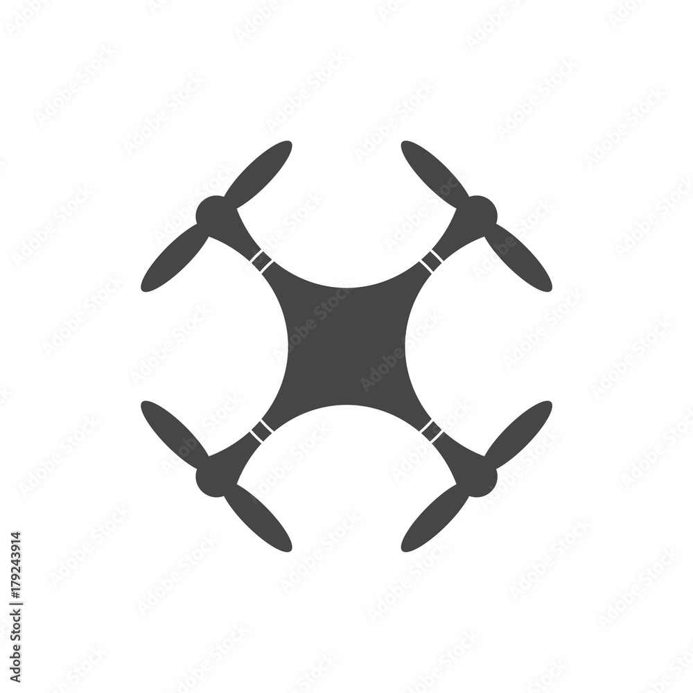 Drone icon, Silhouette quadrocopter a top view icon Drone icon, Silhouette quadrocopter a top view icon