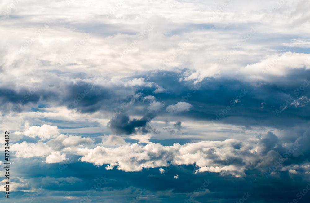 blue sky with the clouds from the plane view