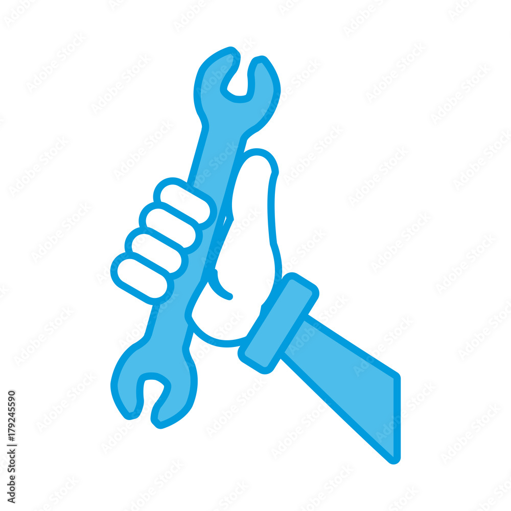 Glove holding wrench icon vector illustration graphic design Glove holding wrench icon vector illustration graphic design