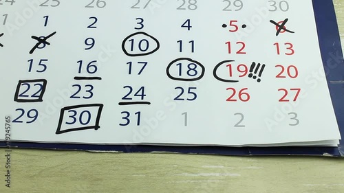 Browsing of the calendar