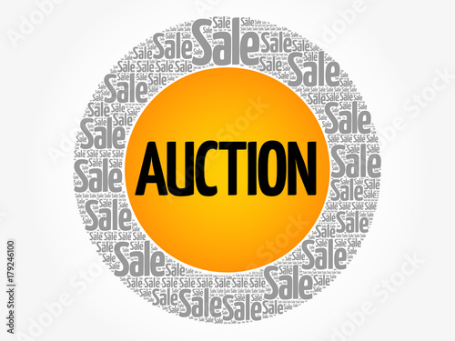 AUCTION words cloud collage, business concept background