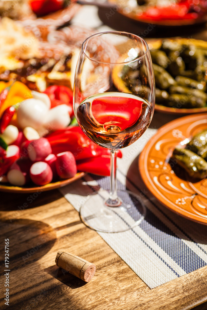 Rose wine and Balkan cuisine