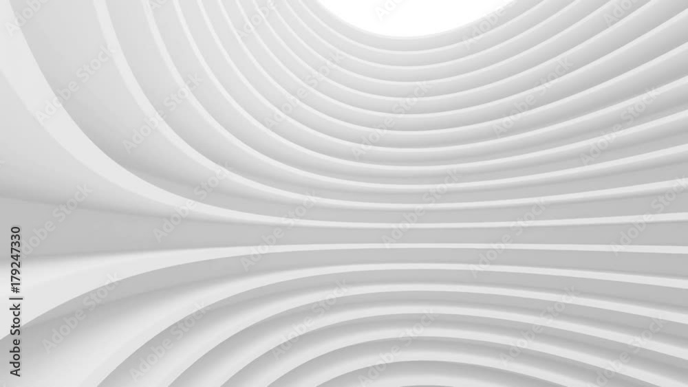 Abstract Futuristic Background. Light at the End of the Tunnel. Space Station Architecture Concept. Circular Geometric Design