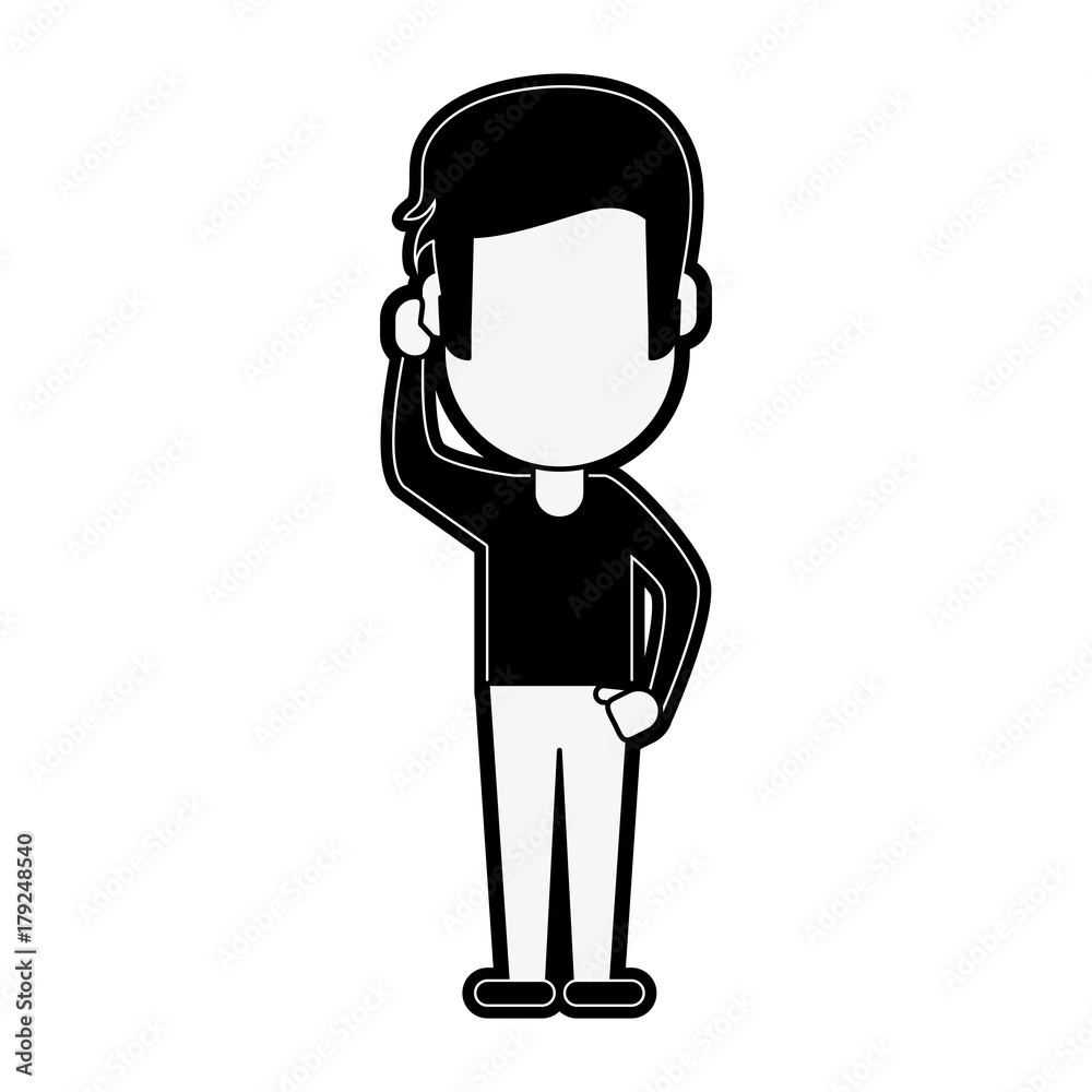 man avatar using cellphone icon image vector illustration design