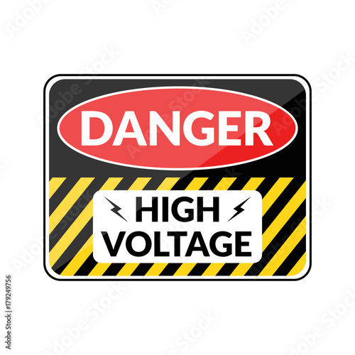 Danger high voltage switchboard sign design illustration
