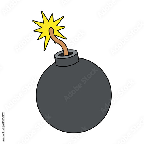Round bomb explosive icon vector illustration graphic design