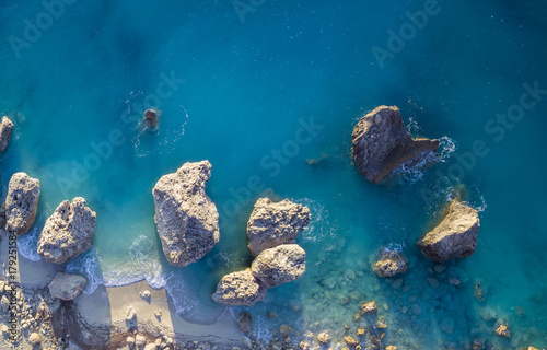 Aerial view of Kalamitsi beach  Lefkada island, Greece. photo