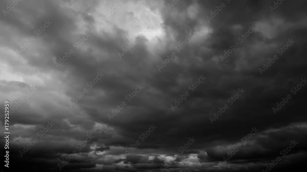 Time lapse of dark storm clouds