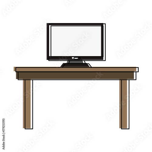Office desk with elements icon vector illustration graphic design