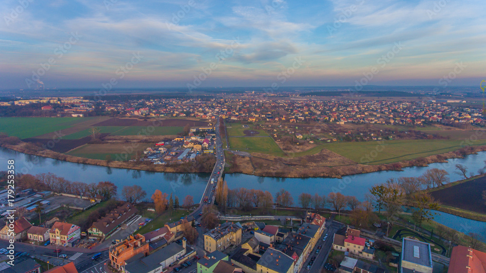 Fototapeta premium Krapkowice z lotu ptaka, dron