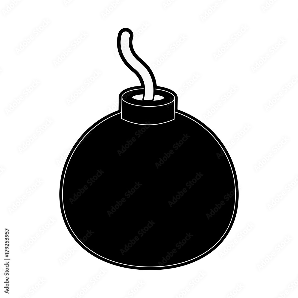 Fototapeta premium Round bomb explosive icon vector illustration graphic design
