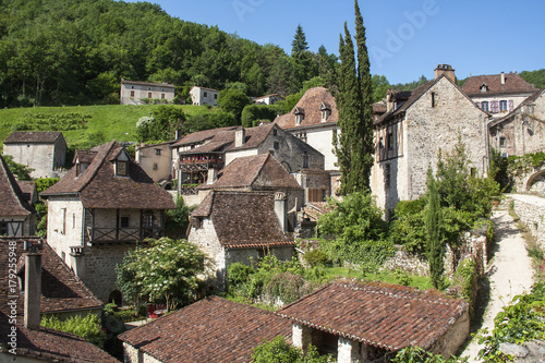 Saint Cirq Lapopie. Les toitures du village. Lot. Occitanie