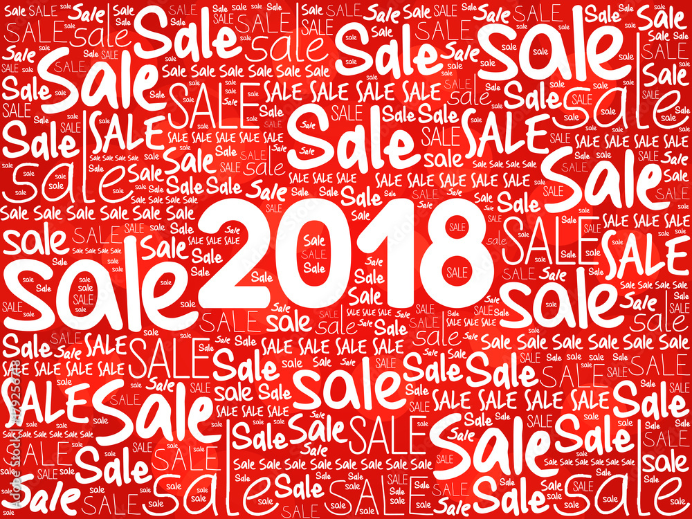 2018 SALE word cloud collage, business concept background