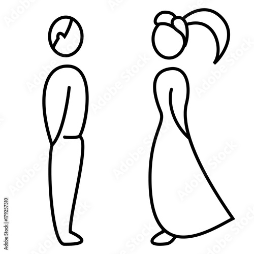 Mann und Frau / Hochzeit / Toiletten Zeichen 