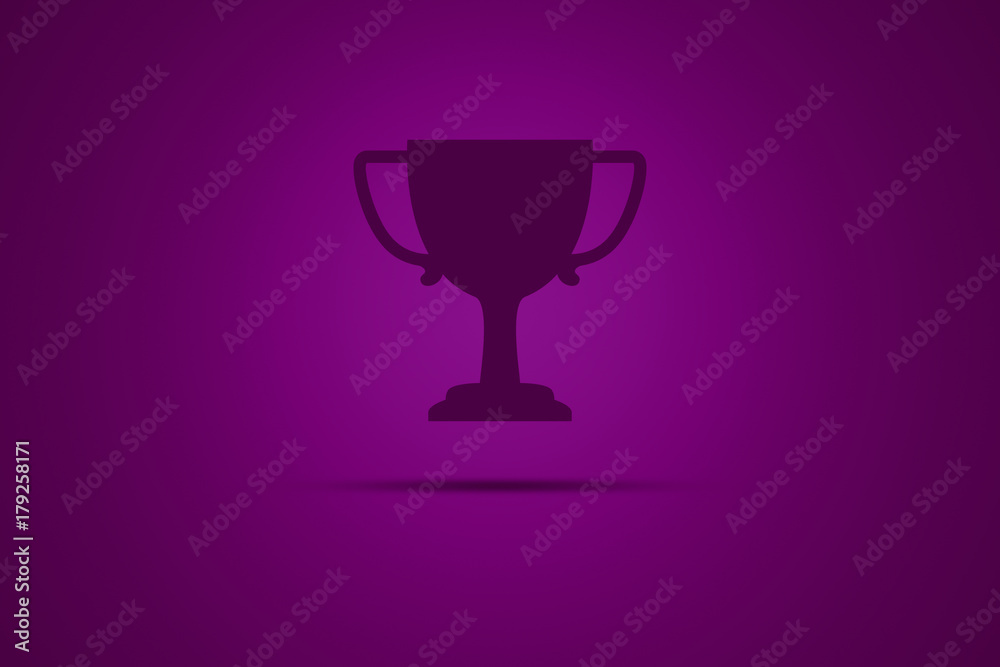 Pokal auf blauem Hintergrund Lila Pokal auf blauem Hintergrund Lila