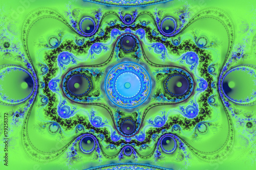 Abstract colorful fractal composition. Magic explosion star with particles. M...