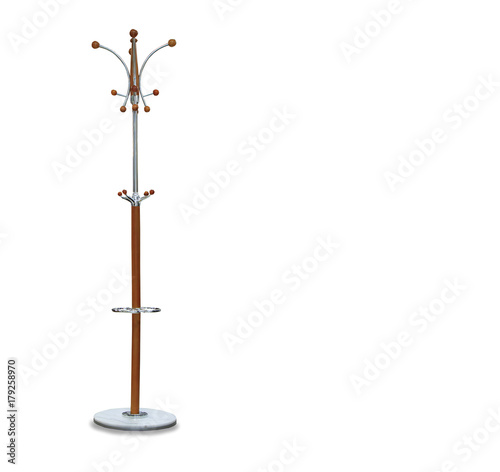 High wooden hanger isolated over white