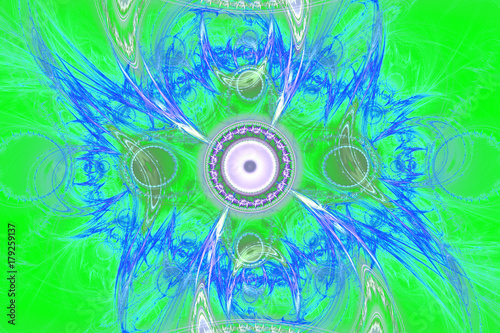Abstract colorful fractal composition. Magic explosion star with particles. M...