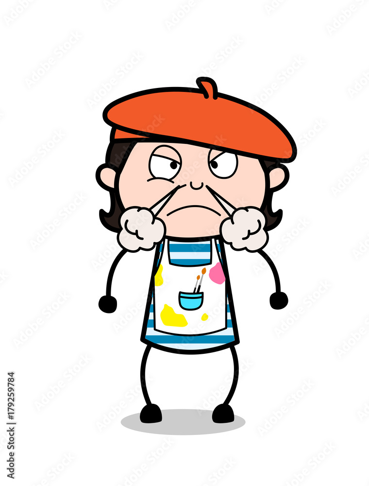 Angry Face with Steam from Nose - Cartoon Artist Vector Illustration Angry Face with Steam from Nose - Cartoon Artist Vector Illustration