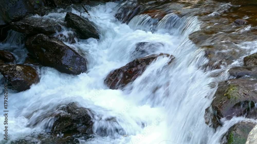 Detail mountain river on the Pyrenees of Andorra. Closeup river with abundant stream and boulders. Detail mountain river on the Pyrenees of Andorra. Closeup river with abundant stream and boulders.