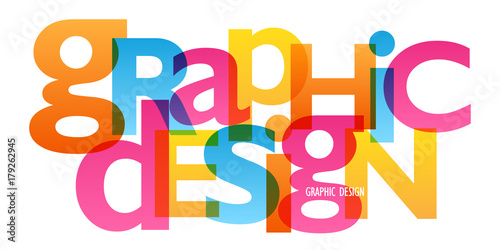 "GRAPHIC DESIGN” colourful letters icon 