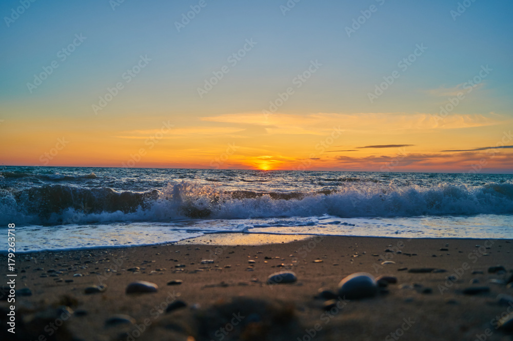 Obraz premium Evening sunset sea1