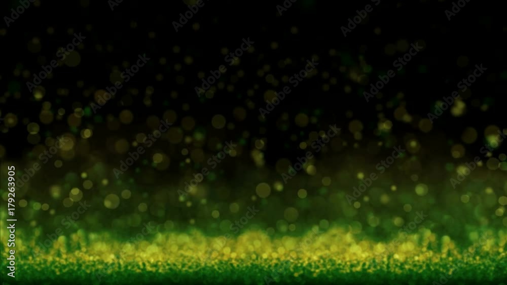 4k Particles seamless loop - Abstract green background