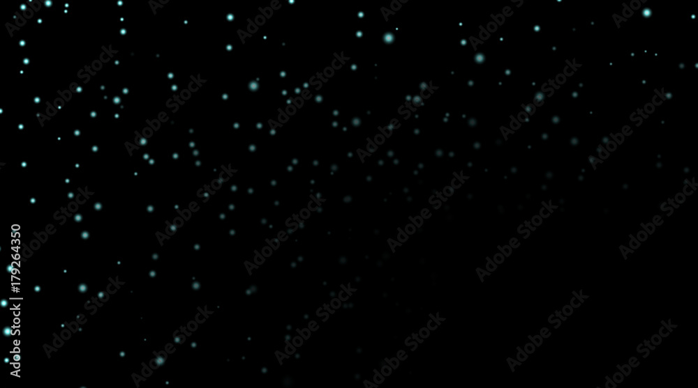 Night sky with blue stars on black background. Dark astronomy space template. Galaxy starry pattern wallpaper. Shiny stars, night sky universe. Cosmos stars wallpaper Vector illustration