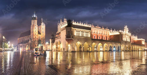 Krakow rainy autumn