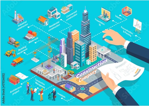 Construction Company Advertisement with Scheme