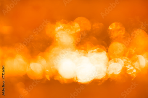 Horizontal orange bokeh background