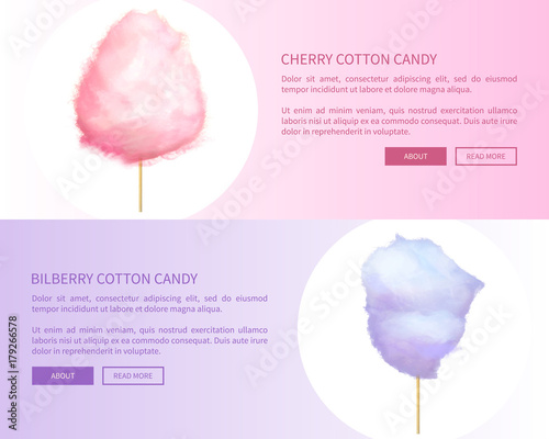 Cherry and Bilberry Cotton Candies Web Banners