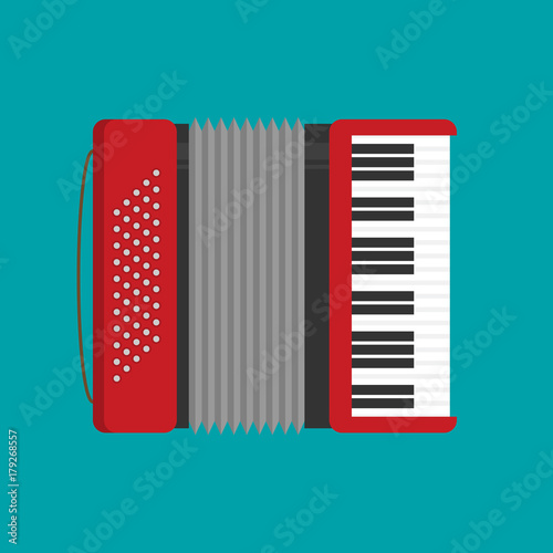 Accordion icon flat vector