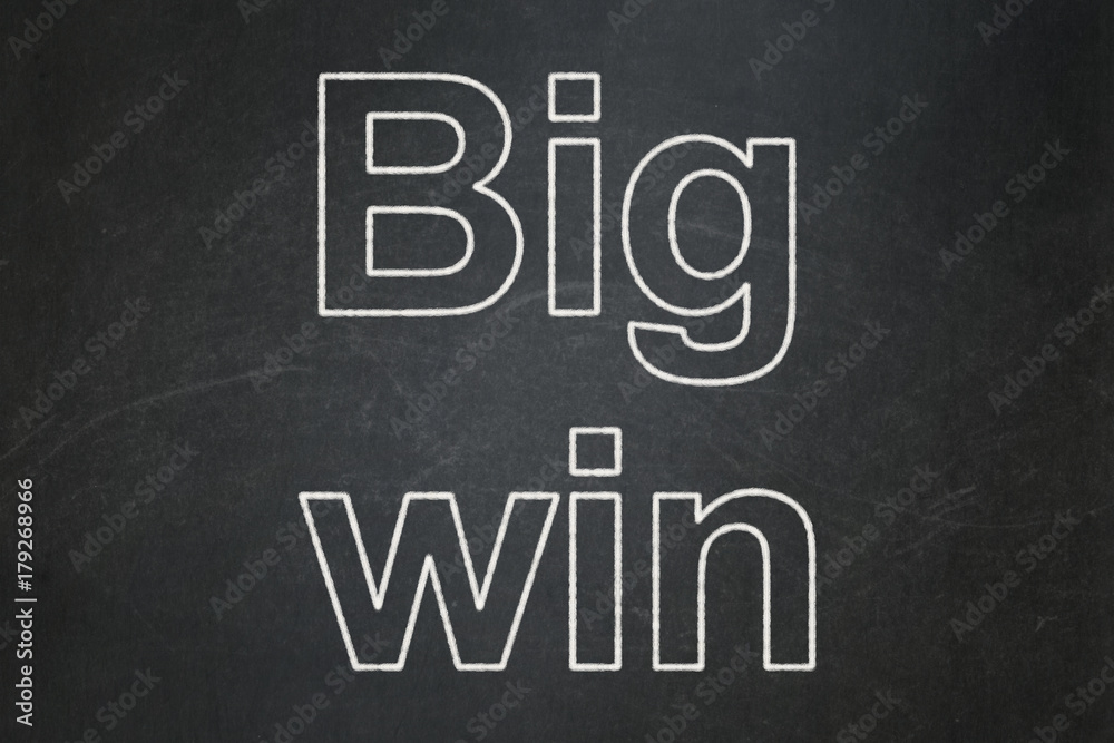 Business concept: text Big Win on Black chalkboard background Business concept: text Big Win on Black chalkboard background