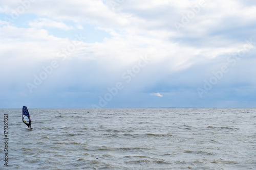 windsurfing on a stormy day