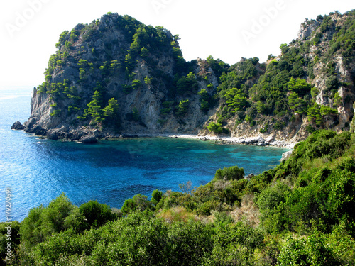 blue lagoon coast landscape ionian sea on Corfu island © Anastasia Tsarskaya