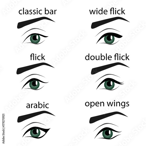 Various types of eyeliner