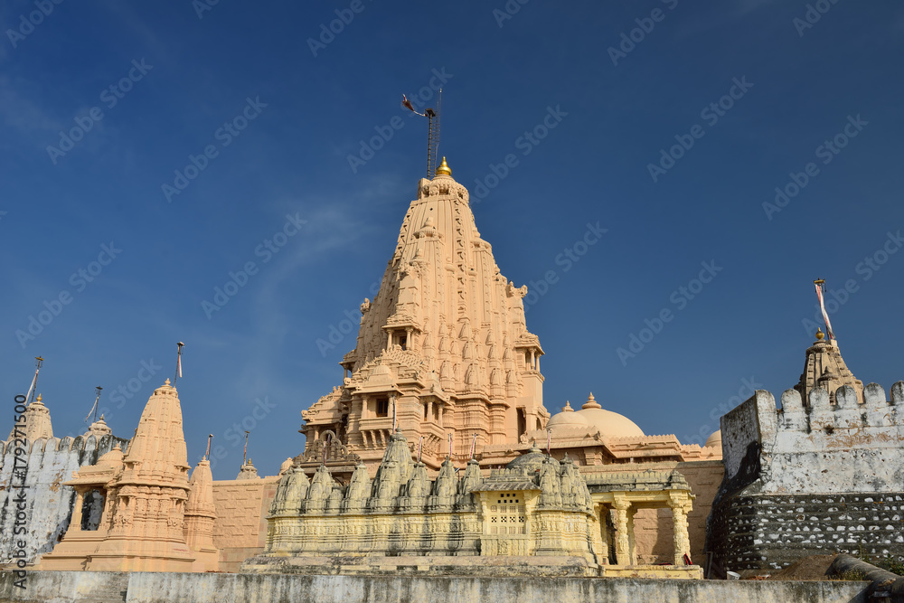 Jain temples on the holy Palitana top in the Gujarat state in India