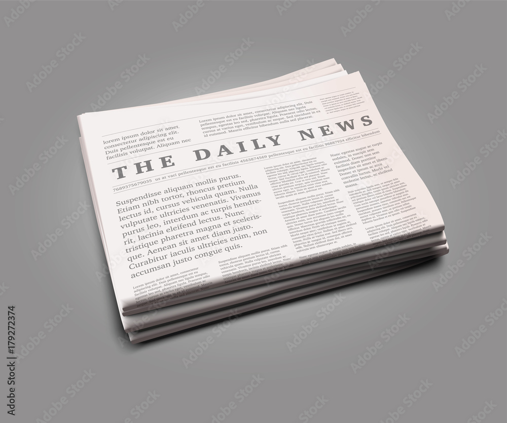 Vector realistic newspaper with empty space to add your own text and pictures. Vector realistic newspaper with empty space to add your own text and pictures.