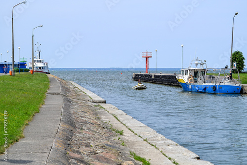 FROMBORK, POLAND - the sea port and ferry terminal at Zalew Wislany (Vistula Lagoon).