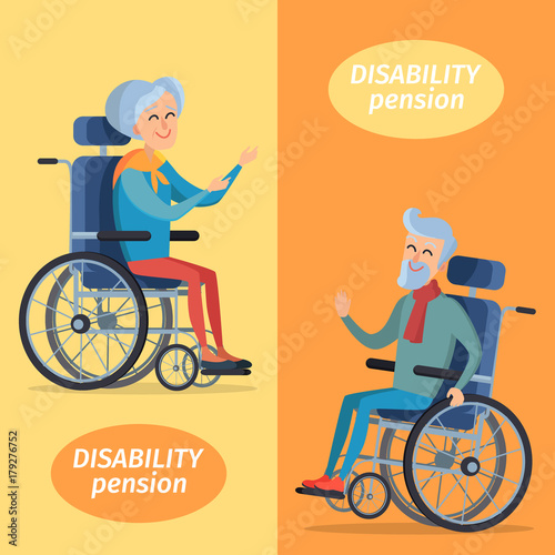 Disability Pension Two Pensioners on Wheelchairs