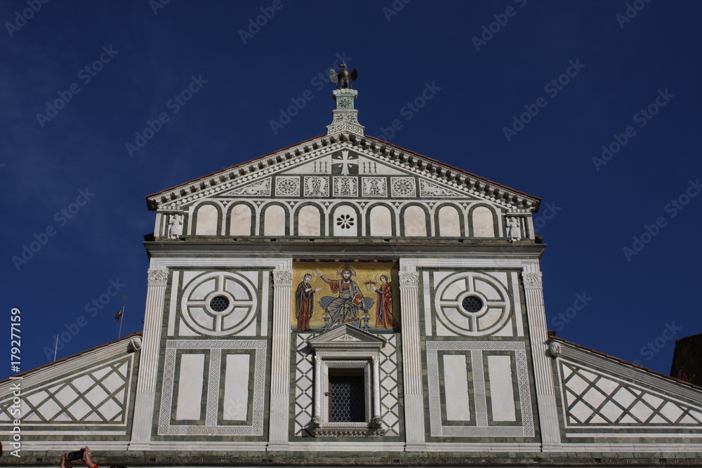 Basilica San Miniato al Monte (St Minias on the Mountain) in Florence city - Italy Basilica San Miniato al Monte (St Minias on the Mountain) in Florence city - Italy