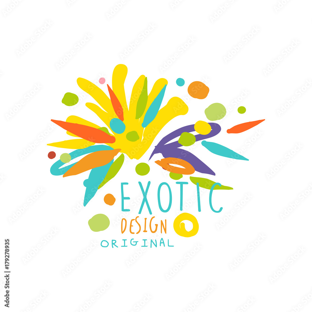 Fototapeta premium Original hand drawn exotic logo template