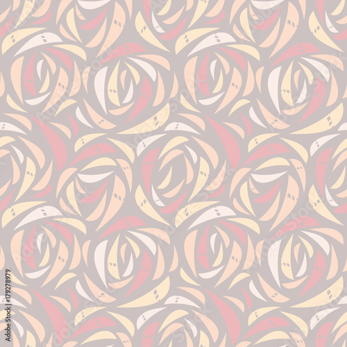Abstract seamless pattern with cute roses