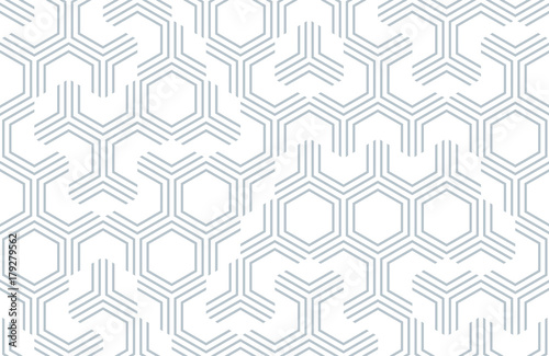 Seamless geometric pattern with hexagons and lines. Irregular structure for f...