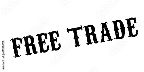 Free Trade rubber stamp. Grunge design with dust scratches. Effects can be easily removed for a clean, crisp look. Color is easily changed.