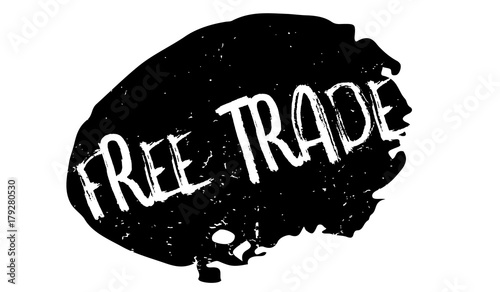 Free Trade rubber stamp. Grunge design with dust scratches. Effects can be easily removed for a clean, crisp look. Color is easily changed.