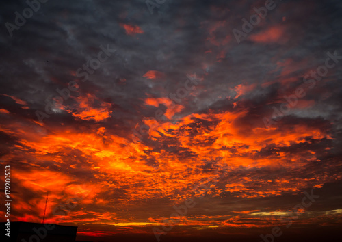 Sky with red clouds