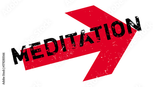 Meditation rubber stamp. Grunge design with dust scratches. Effects can be easily removed for a clean, crisp look. Color is easily changed.