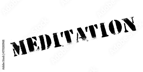 Meditation rubber stamp. Grunge design with dust scratches. Effects can be easily removed for a clean, crisp look. Color is easily changed.